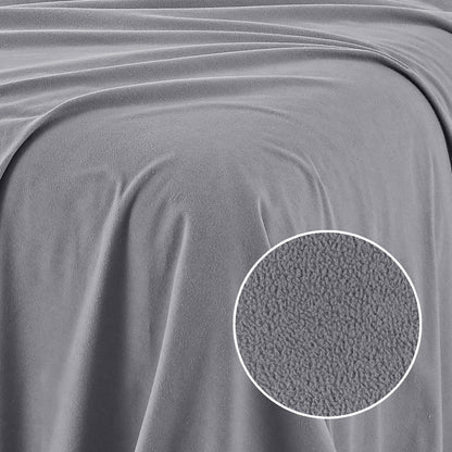 Royal Comfort Polar Fleece Flannel Sheet Set Ultra Soft Plush Cozy - Single - Grey-Bed Sheets-PEROZ Accessories