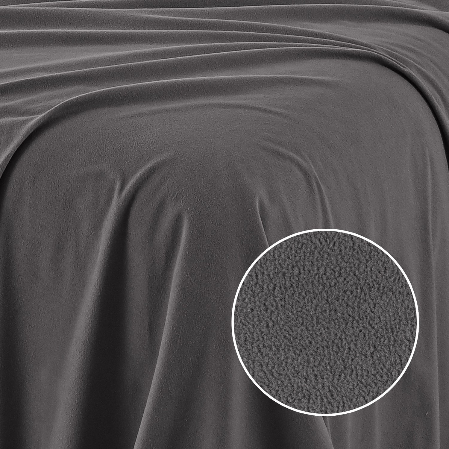 Royal Comfort Polar Fleece Flannel Sheet Set Ultra Soft Plush Cozy - Single - Charcoal-Bed Sheets-PEROZ Accessories