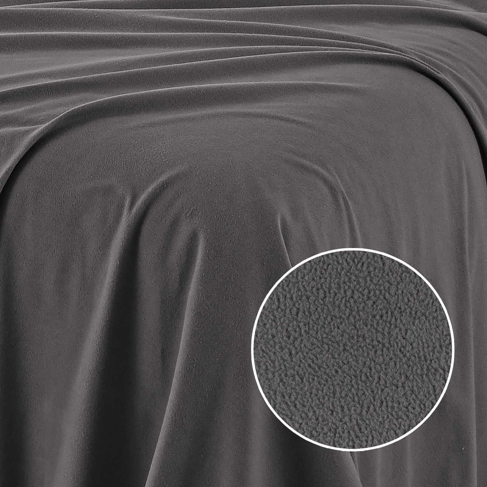Royal Comfort Polar Fleece Flannel Sheet Set Ultra Soft Plush Cozy - Single - Charcoal-Bed Sheets-PEROZ Accessories