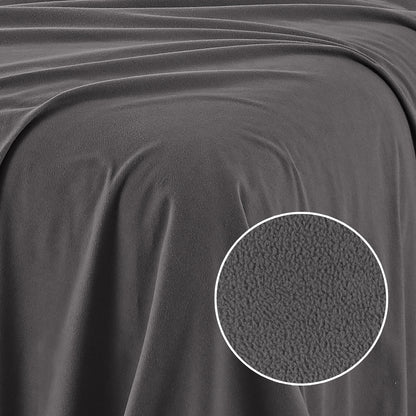 Royal Comfort Polar Fleece Flannel Sheet Set Ultra Soft Plush Cozy - Single - Charcoal-Bed Sheets-PEROZ Accessories