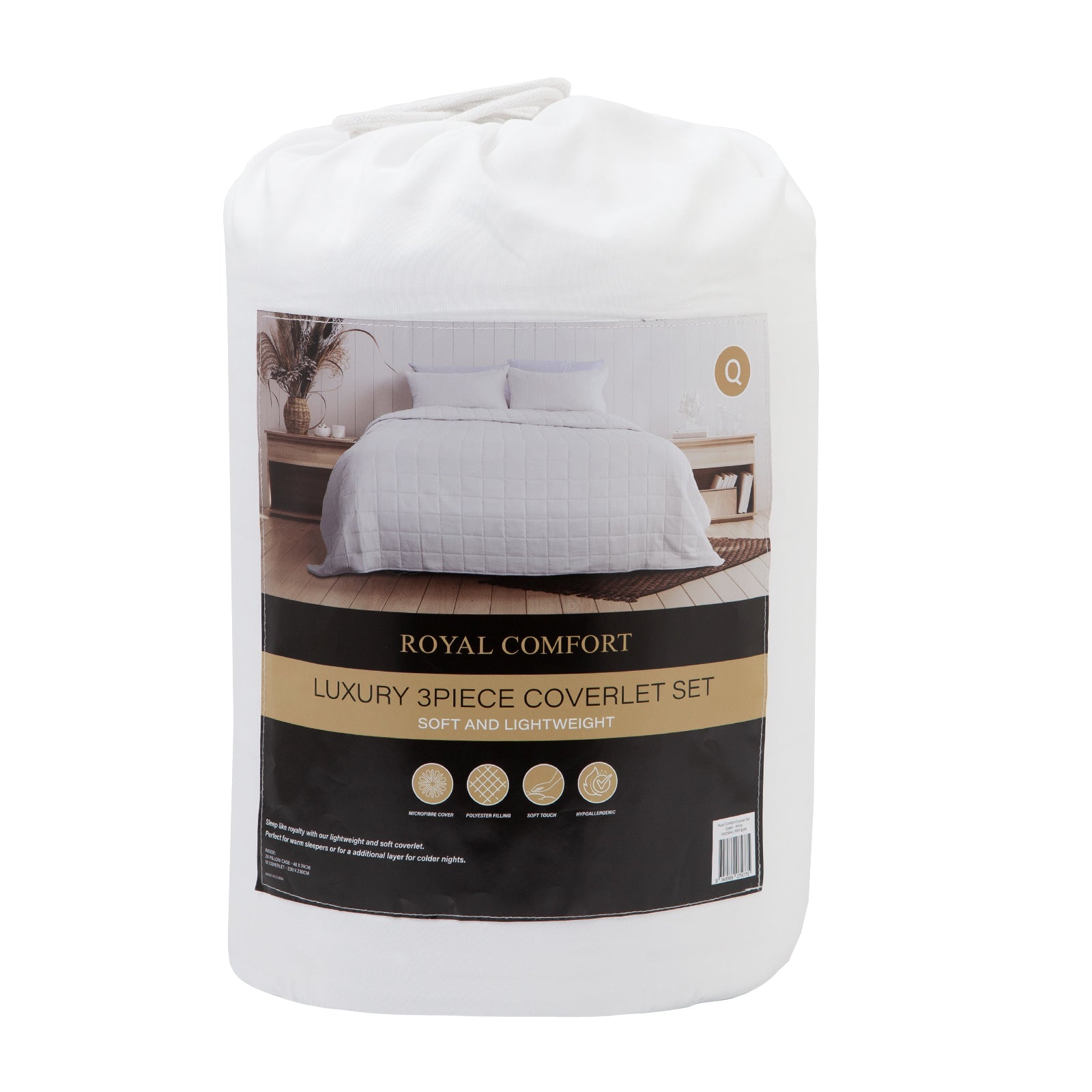 Royal Comfort Coverlet Set Bedspread Soft Touch Easy Care Breathable 3 Piece Set - King - White-Home &amp; Garden &gt; Bedding-PEROZ Accessories