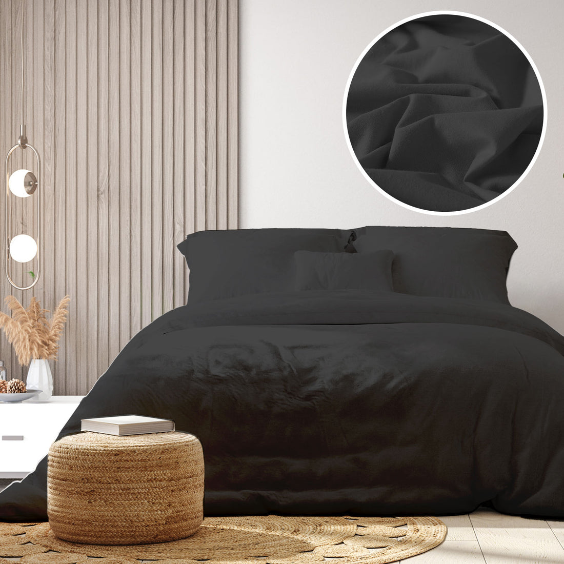 Royal Comfort 100% Jersey Cotton Quilt Cover Set Ultra Soft Bedding Luxurious - Queen - Charcoal Marle-Home & Garden > Bedding-PEROZ Accessories