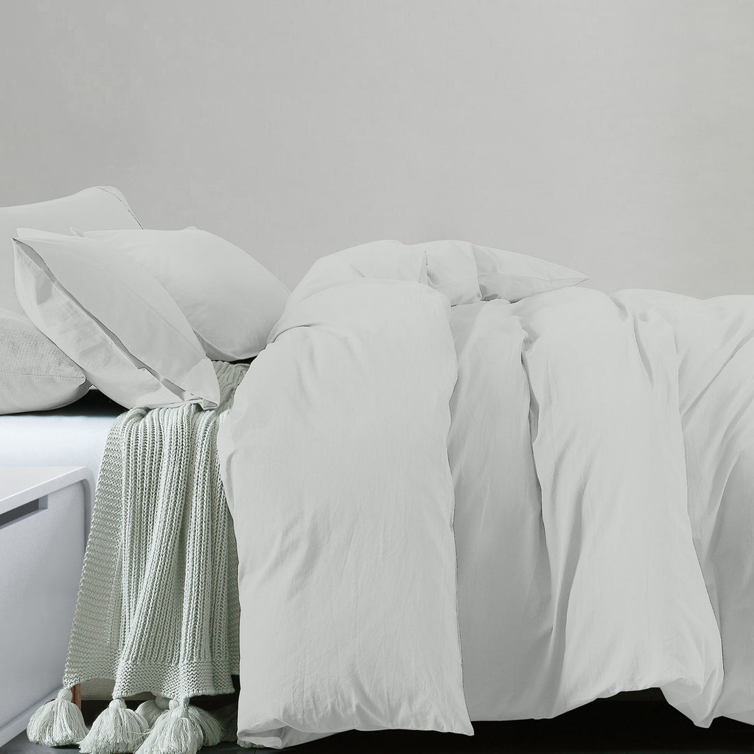 Royal Comfort 100% Jersey Cotton Quilt Cover Set Ultra Soft Bedding Luxurious - King - Grey Marle-Home &amp; Garden &gt; Bedding-PEROZ Accessories