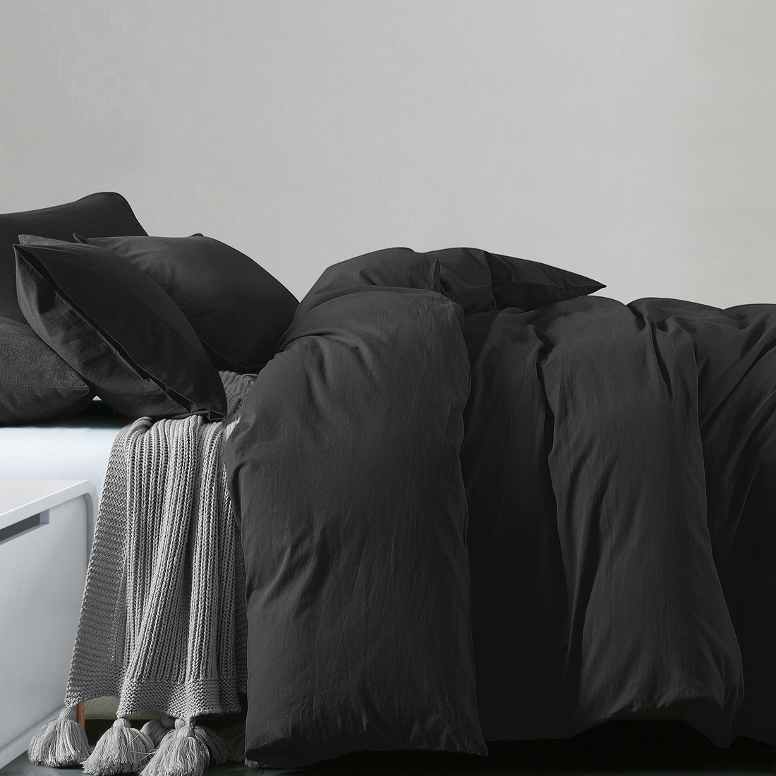 Royal Comfort 100% Jersey Cotton Quilt Cover Set Ultra Soft Bedding Luxurious - King - Charcoal Marle-Home &amp; Garden &gt; Bedding-PEROZ Accessories