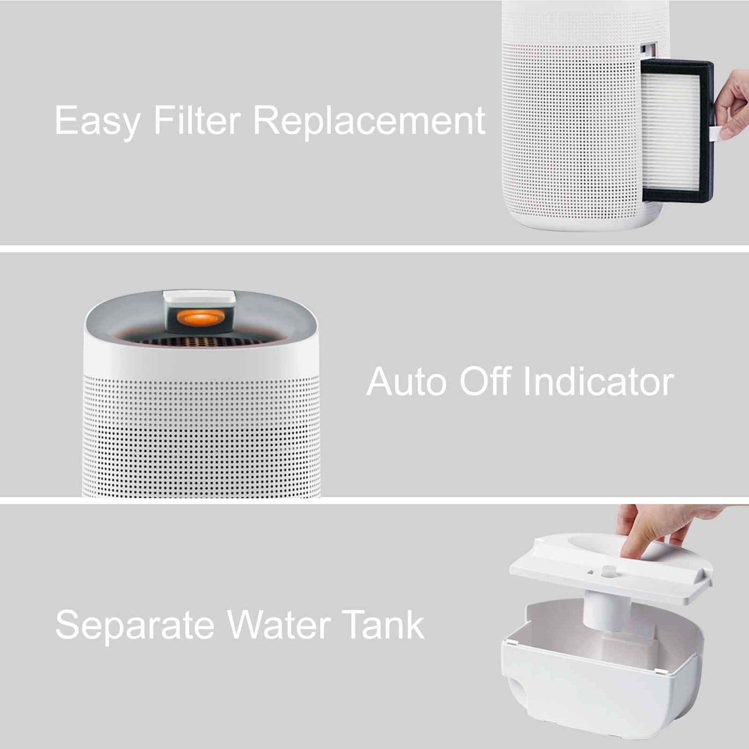 MyGenie 2-in-1 Air Purifier and Dehumidifier WI-FI Control HEPA Filter White-Air Purifiers-PEROZ Accessories