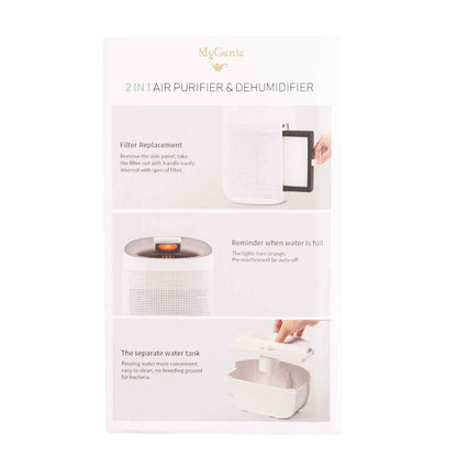 MyGenie 2-in-1 Air Purifier and Dehumidifier WI-FI Control HEPA Filter White-Air Purifiers-PEROZ Accessories