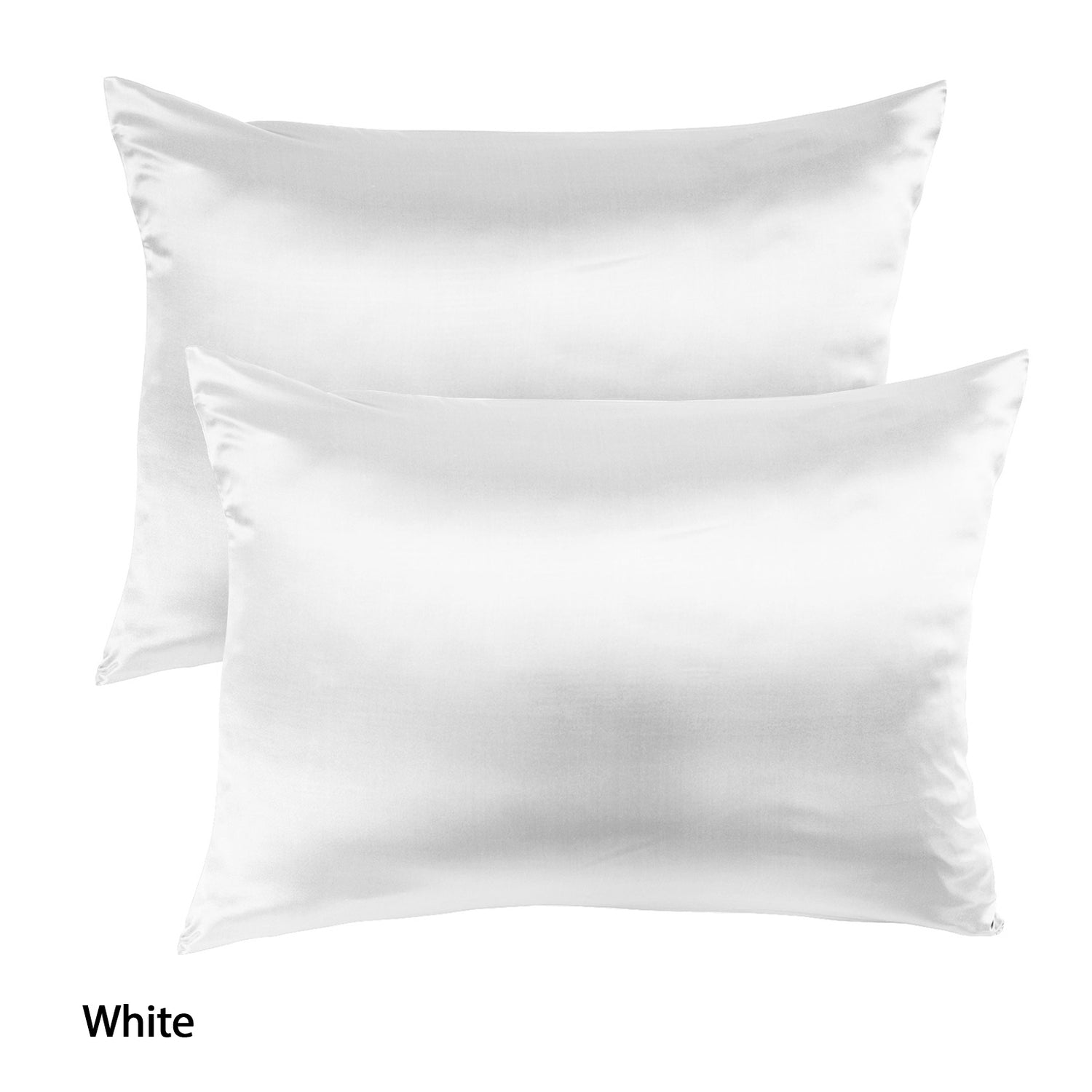 Royal Comfort Mulberry Soft Silk Hypoallergenic Pillowcase Twin Pack 51 x 76cm - White-Pillowcases-PEROZ Accessories