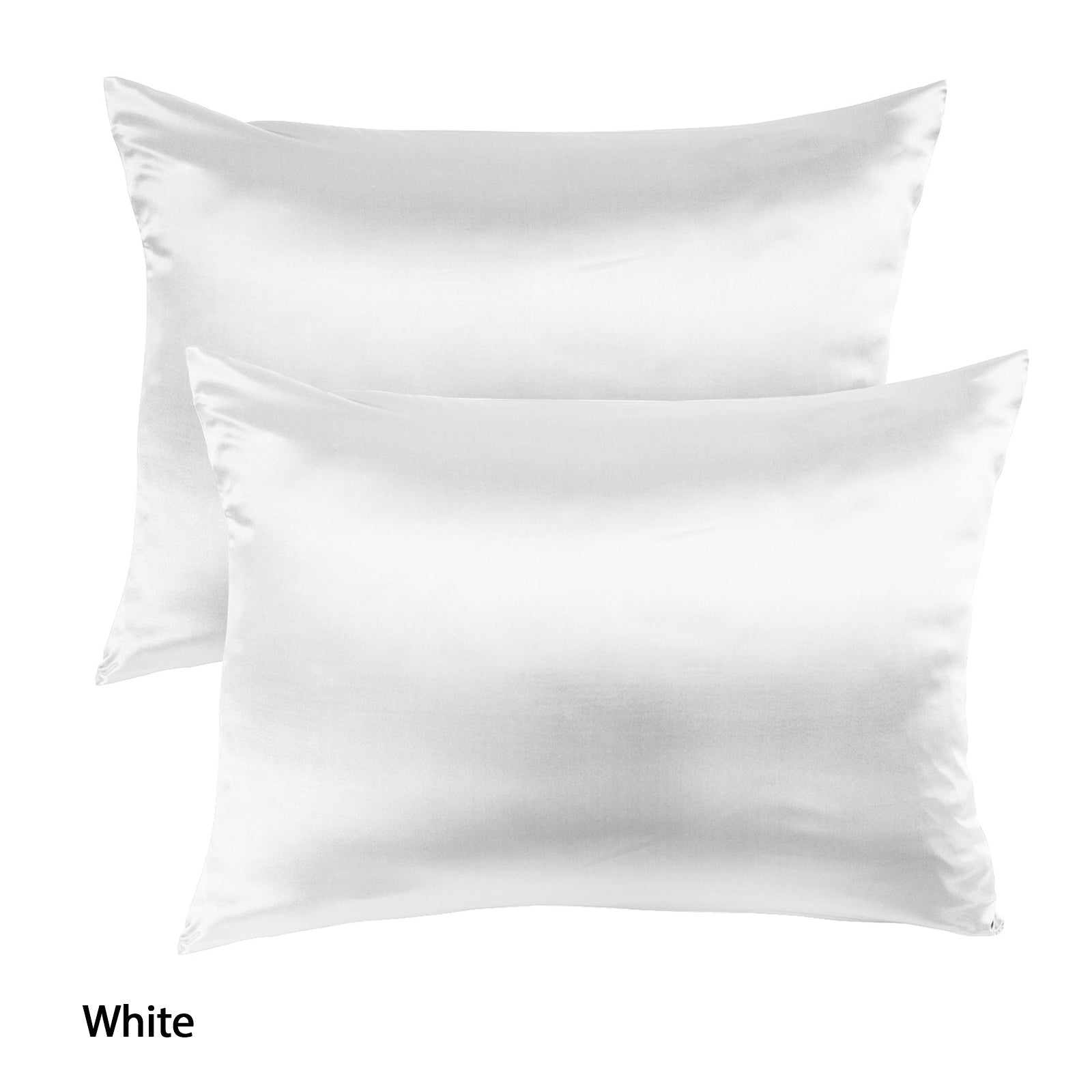 Royal Comfort Mulberry Soft Silk Hypoallergenic Pillowcase Twin Pack 51 x 76cm - White-Pillowcases-PEROZ Accessories
