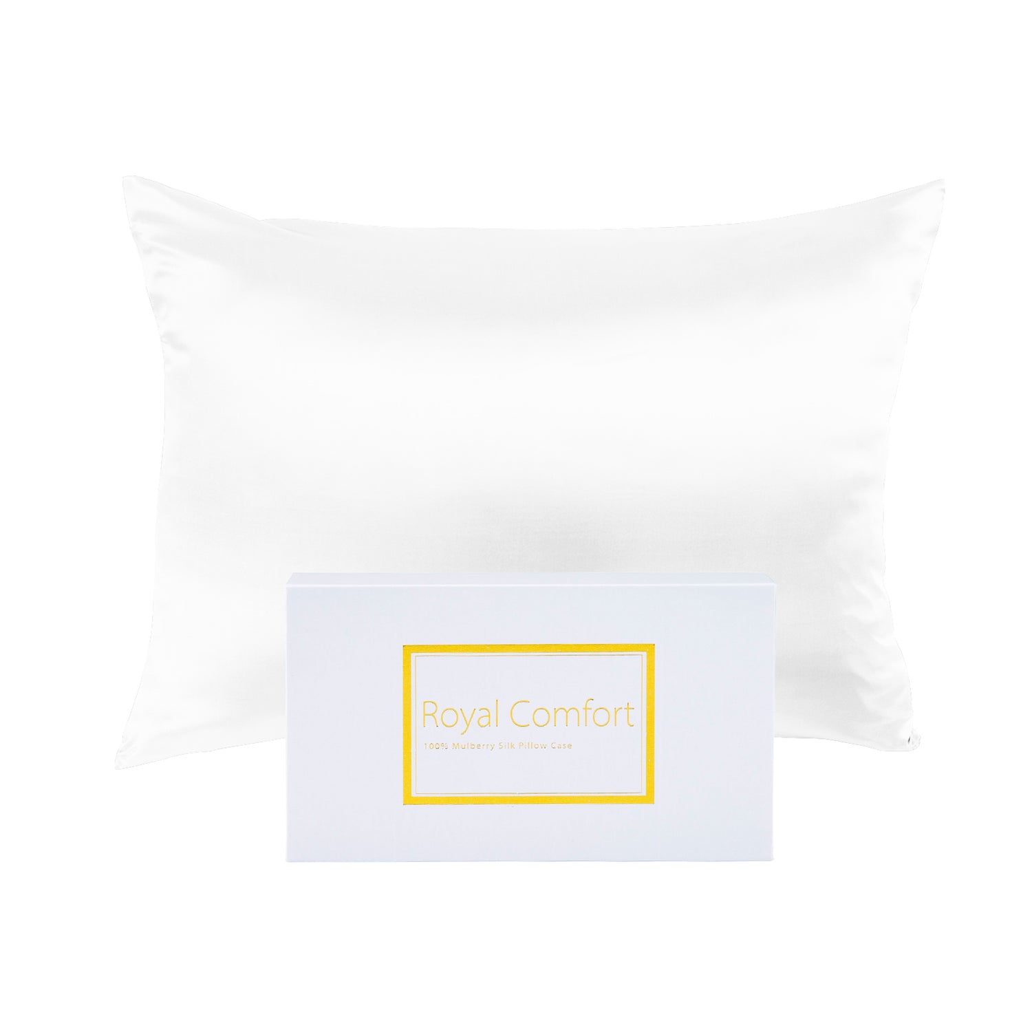 Royal Comfort Mulberry Soft Silk Hypoallergenic Pillowcase Twin Pack 51 x 76cm - White-Pillowcases-PEROZ Accessories
