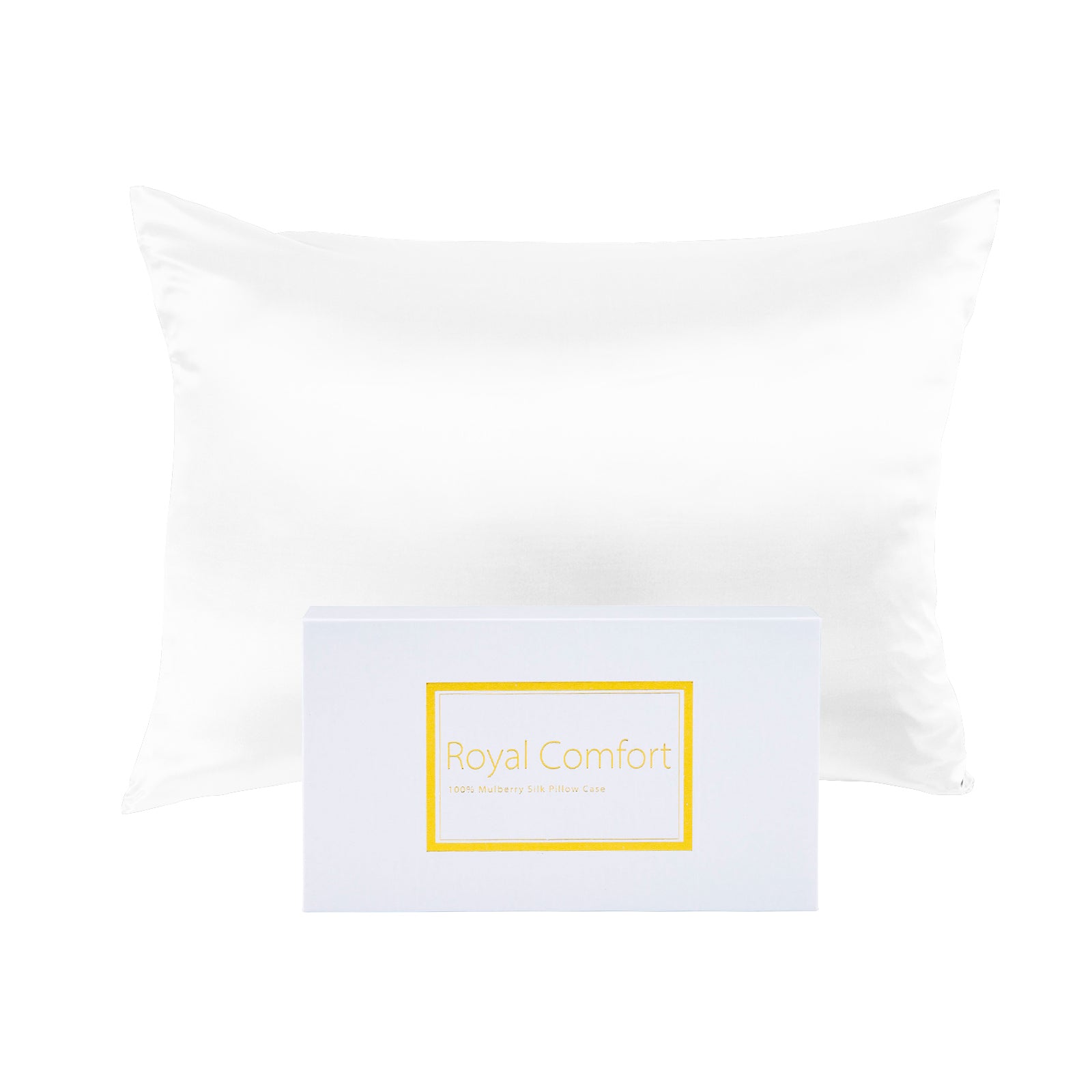 Royal Comfort Mulberry Soft Silk Hypoallergenic Pillowcase Twin Pack 51 x 76cm - White-Pillowcases-PEROZ Accessories