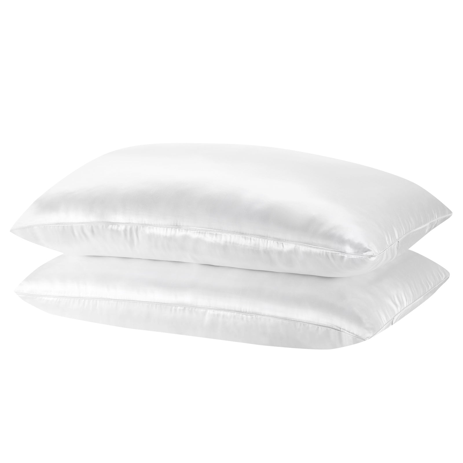 Royal Comfort Mulberry Soft Silk Hypoallergenic Pillowcase Twin Pack 51 x 76cm - White-Pillowcases-PEROZ Accessories