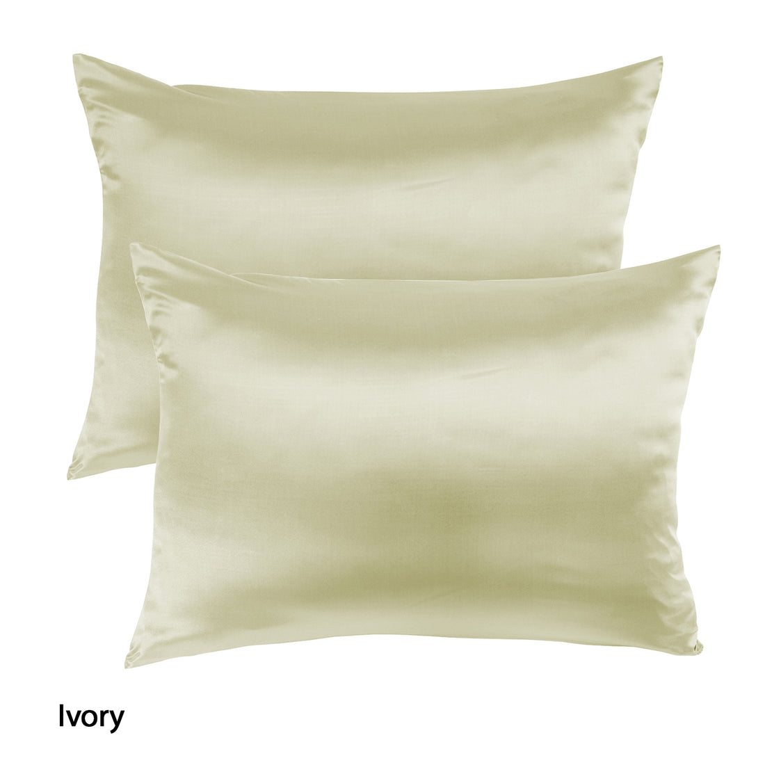 Royal Comfort Mulberry Soft Silk Hypoallergenic Pillowcase Twin Pack 51 x 76cm - Ivory-Pillowcases-PEROZ Accessories