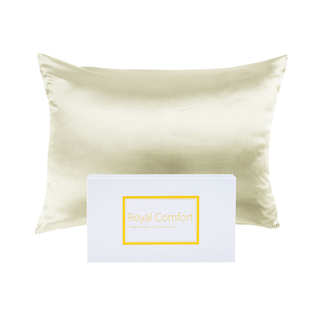 Royal Comfort Mulberry Soft Silk Hypoallergenic Pillowcase Twin Pack 51 x 76cm - Ivory-Pillowcases-PEROZ Accessories