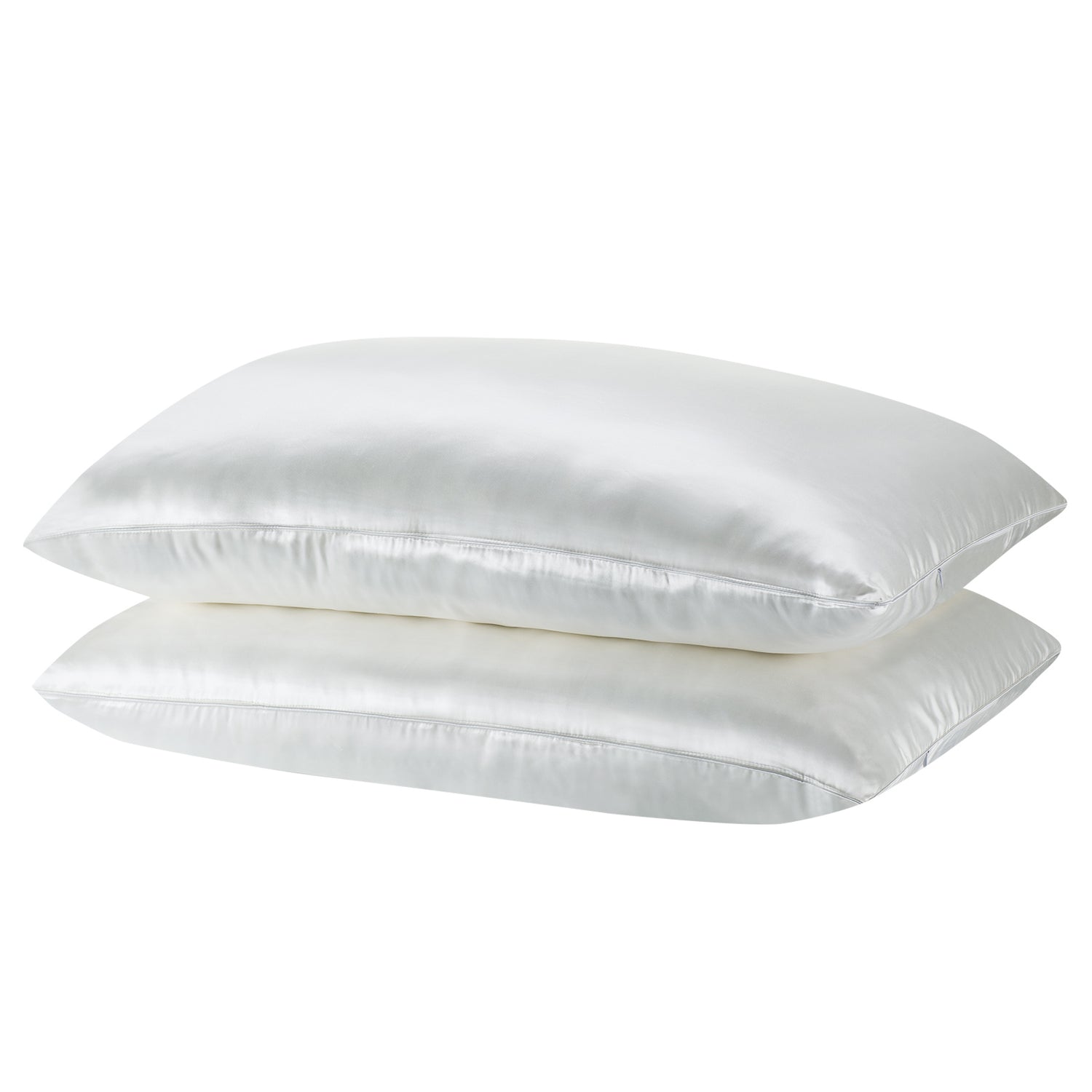 Royal Comfort Mulberry Soft Silk Hypoallergenic Pillowcase Twin Pack 51 x 76cm - Silver-Pillowcases-PEROZ Accessories