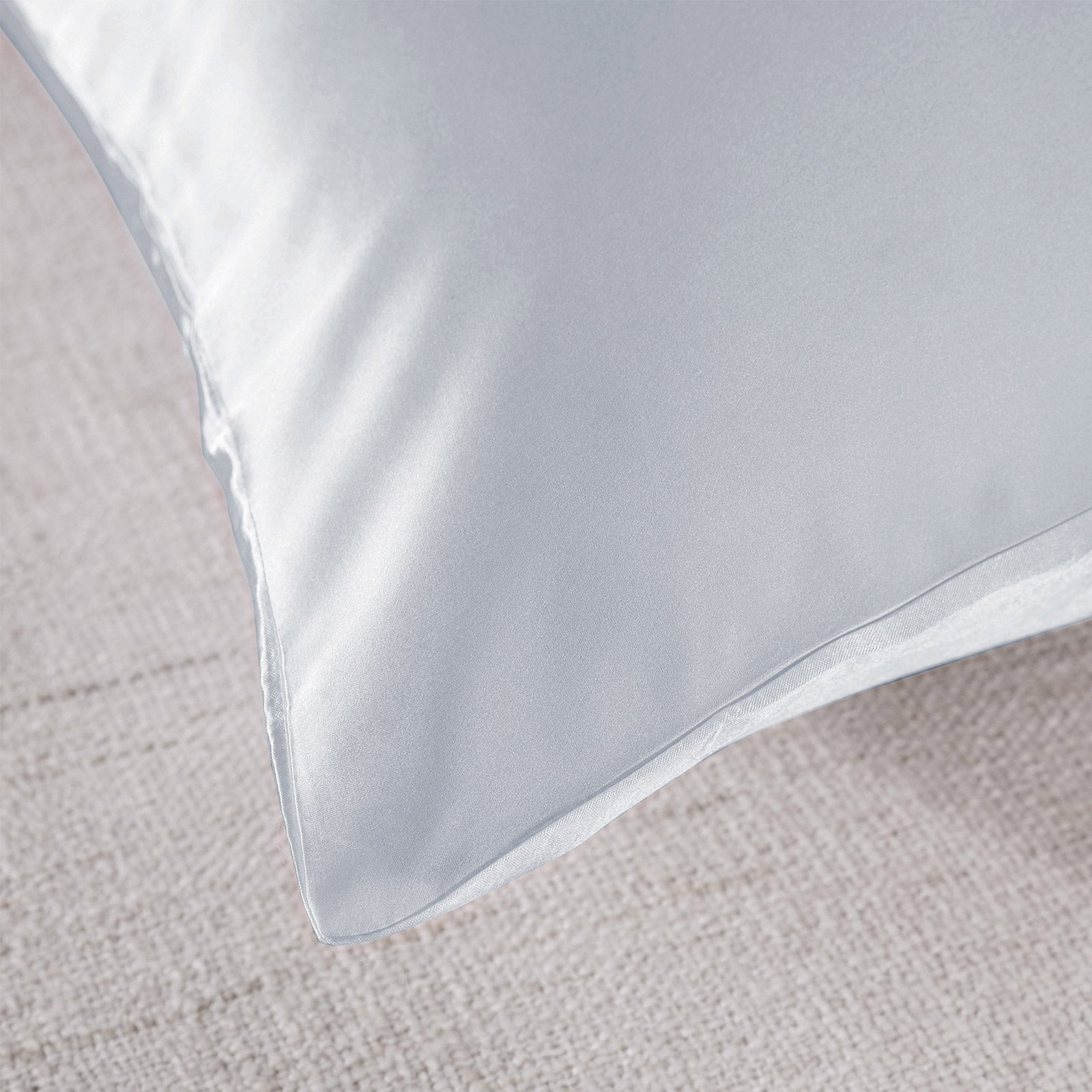 Royal Comfort Mulberry Soft Silk Hypoallergenic Pillowcase Twin Pack 51 x 76cm - Silver-Pillowcases-PEROZ Accessories