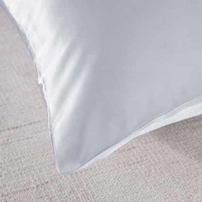 Royal Comfort Mulberry Soft Silk Hypoallergenic Pillowcase Twin Pack 51 x 76cm - Silver-Pillowcases-PEROZ Accessories