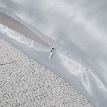 Royal Comfort Mulberry Soft Silk Hypoallergenic Pillowcase Twin Pack 51 x 76cm - Silver-Pillowcases-PEROZ Accessories