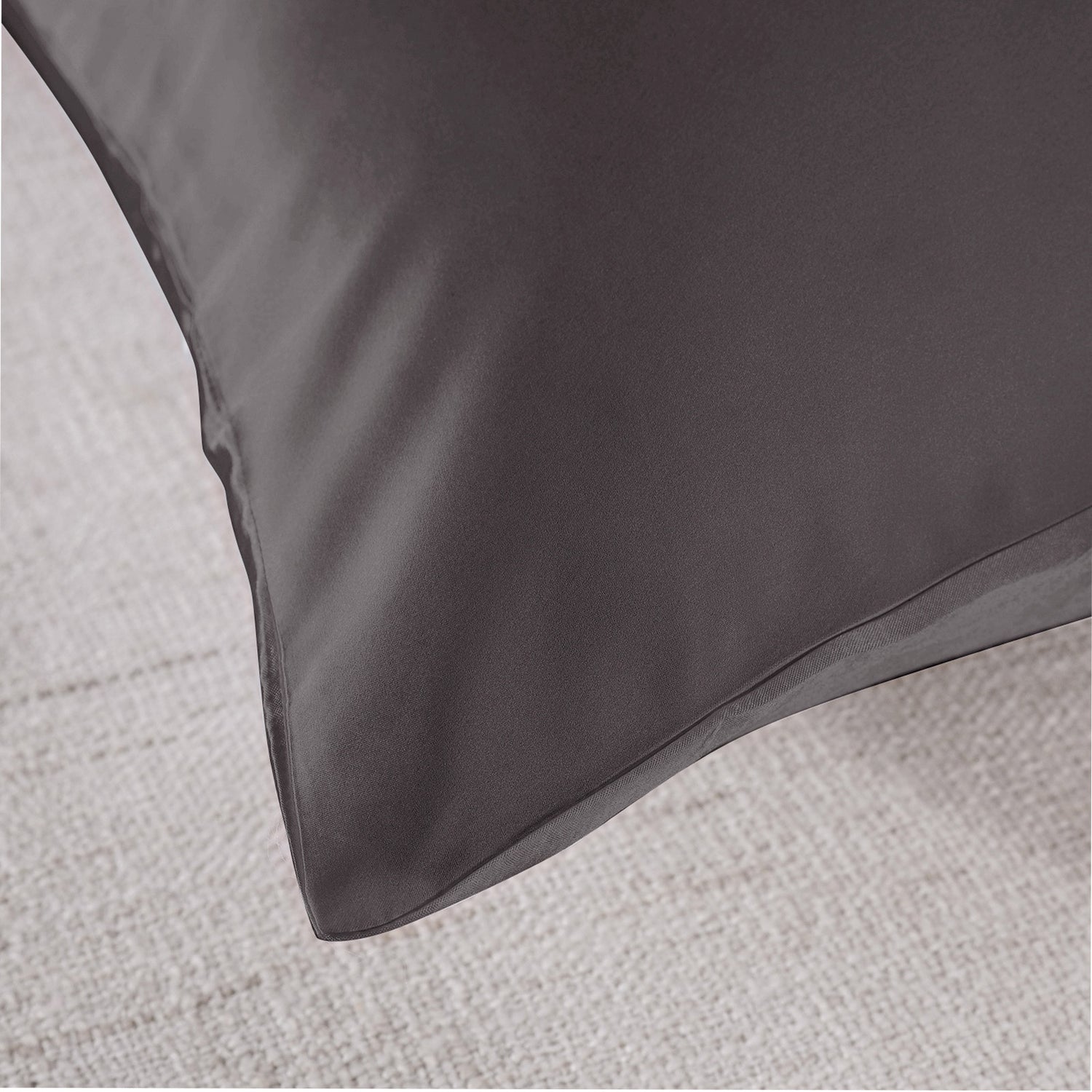 Royal Comfort Mulberry Soft Silk Hypoallergenic Pillowcase Twin Pack 51 x 76cm - Charcoal-Pillowcases-PEROZ Accessories