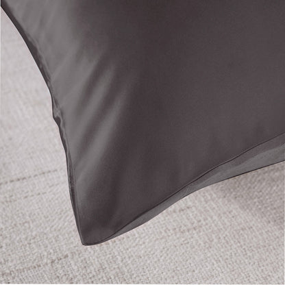 Royal Comfort Mulberry Soft Silk Hypoallergenic Pillowcase Twin Pack 51 x 76cm - Charcoal-Pillowcases-PEROZ Accessories