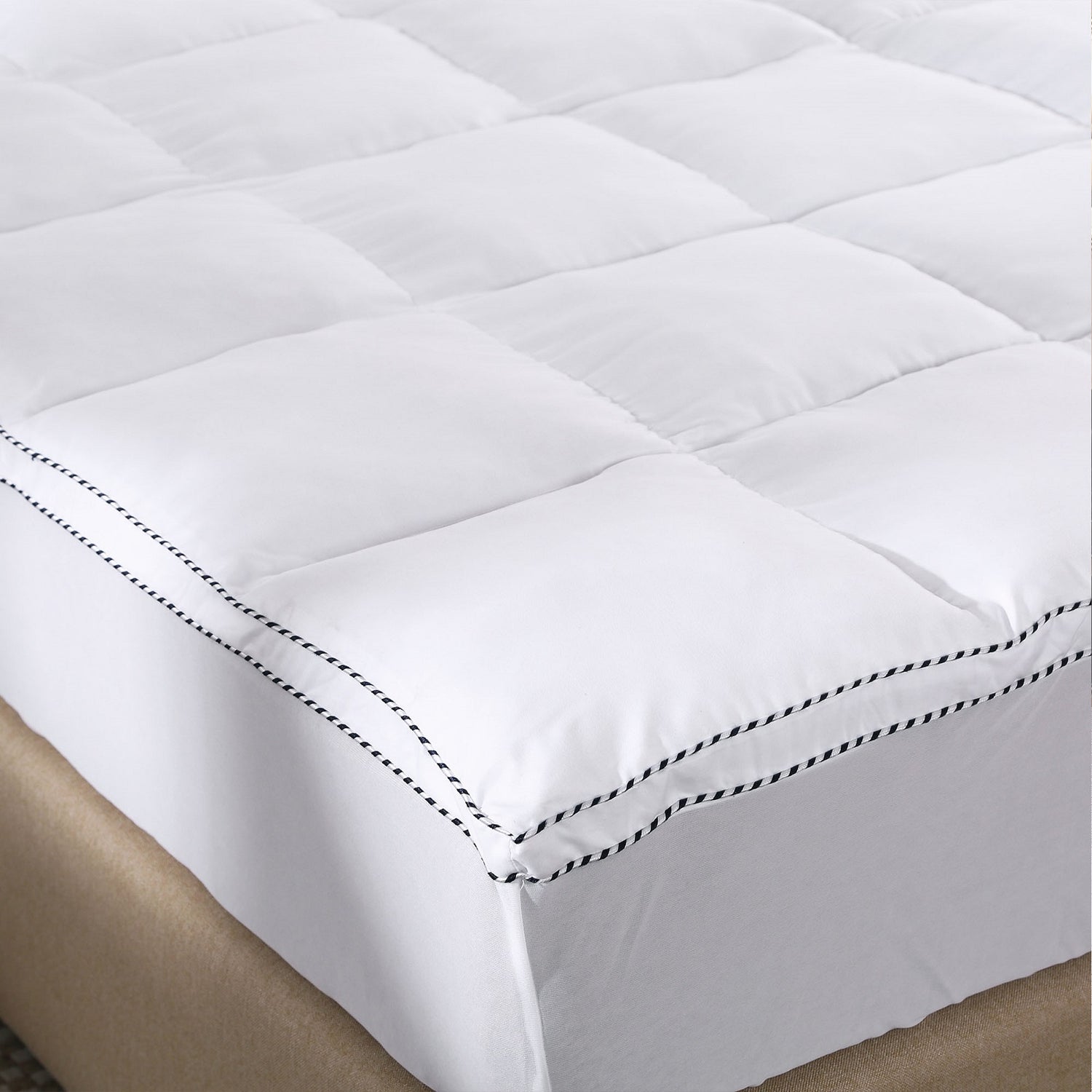 Royal Comfort 1000GSM Luxury Bamboo Fabric Gusset Mattress Pad Topper Cover - King - White-Mattress Protectors-PEROZ Accessories