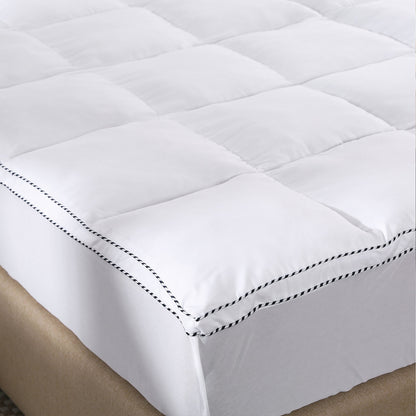 Royal Comfort 1000GSM Luxury Bamboo Fabric Gusset Mattress Pad Topper Cover - King - White-Mattress Protectors-PEROZ Accessories