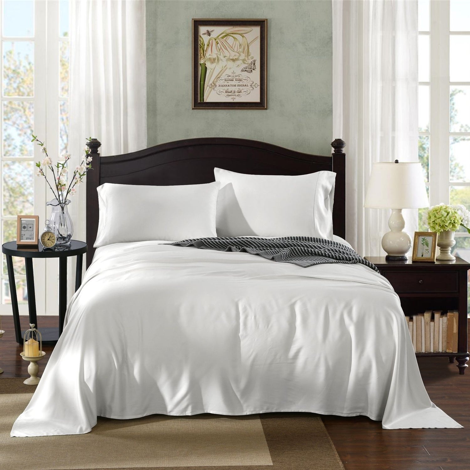 Royal Comfort 100% Natural Bamboo 1000 Thread Count Collection Sheet Set - King - White-Home &amp; Garden &gt; Bedding-PEROZ Accessories