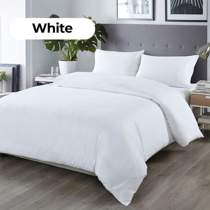 Royal Comfort Bamboo Blended Quilt Cover Set 1000TC Ultra Soft Luxury Bedding - Queen - White-Home &amp; Garden &gt; Bedding-PEROZ Accessories