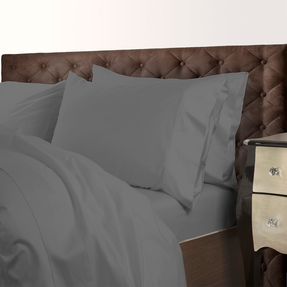 Royal Comfort 1000 Thread Count Cotton Blend Quilt Cover Set Premium Hotel Grade - Queen - Charcoal-Home &amp; Garden &gt; Bedding-PEROZ Accessories