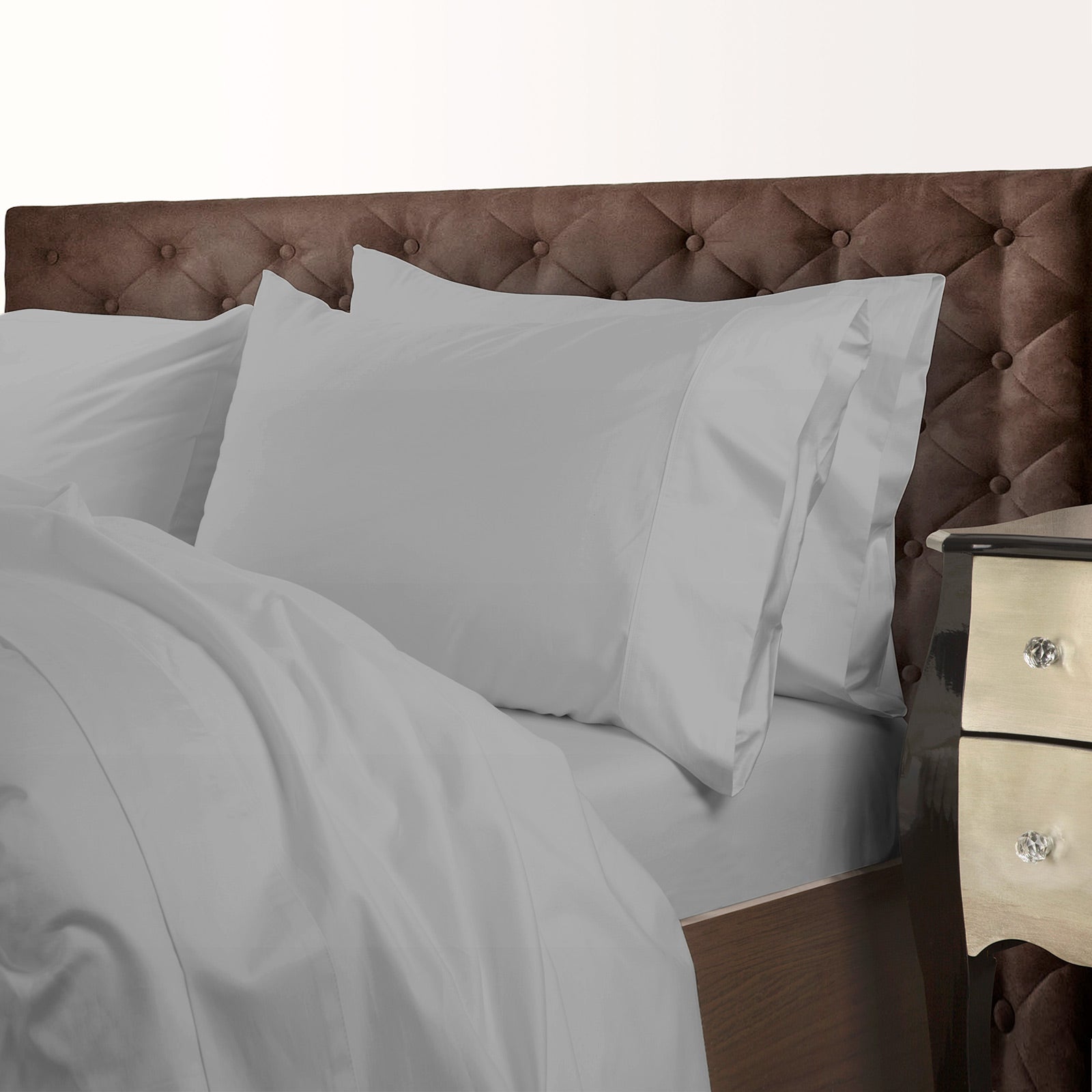 Royal Comfort 1000 Thread Count Cotton Blend Quilt Cover Set Premium Hotel Grade - Queen - Silver-Home &amp; Garden &gt; Bedding-PEROZ Accessories