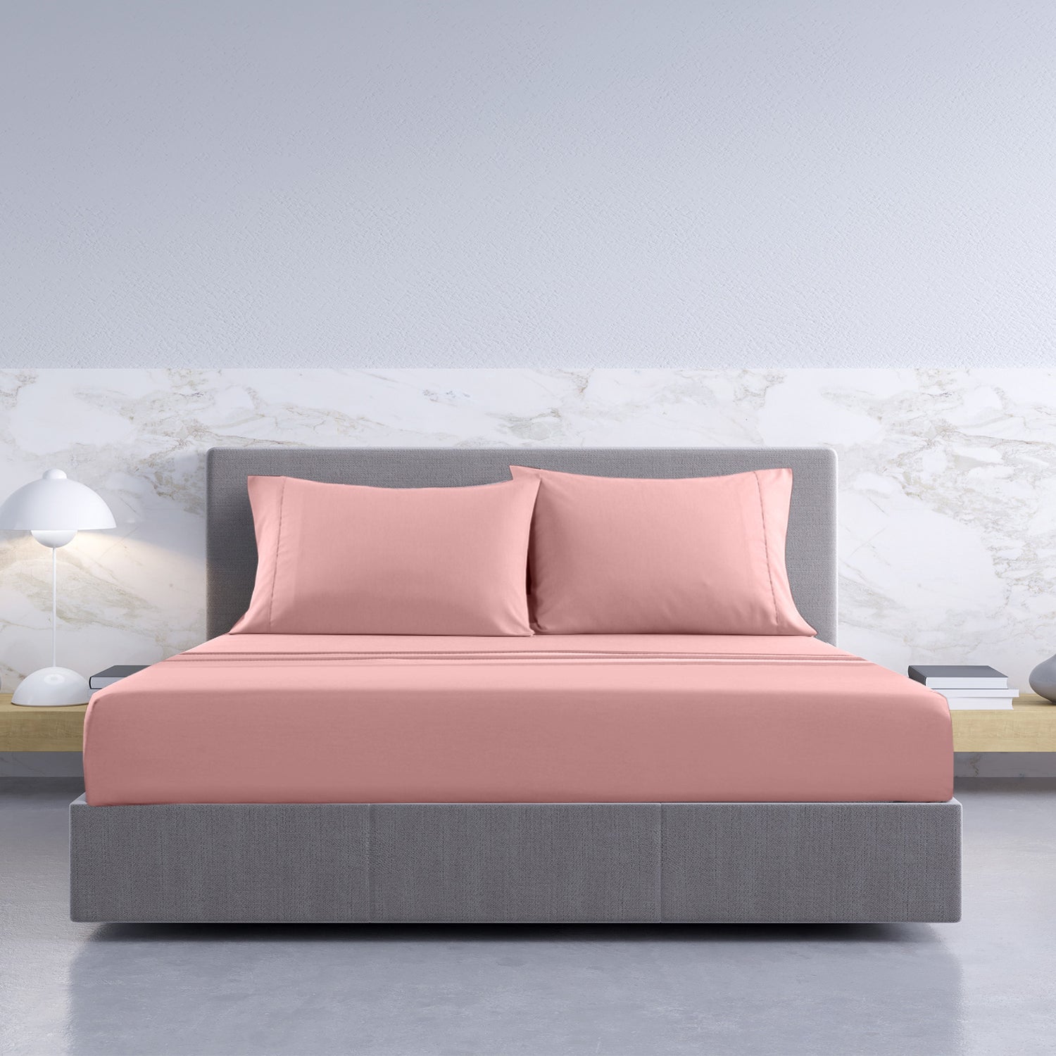 Royal Comfort 1000TC Hotel Grade Bamboo Cotton Sheets Pillowcases Set Ultrasoft - Queen - Blush-Bed Sheets-PEROZ Accessories