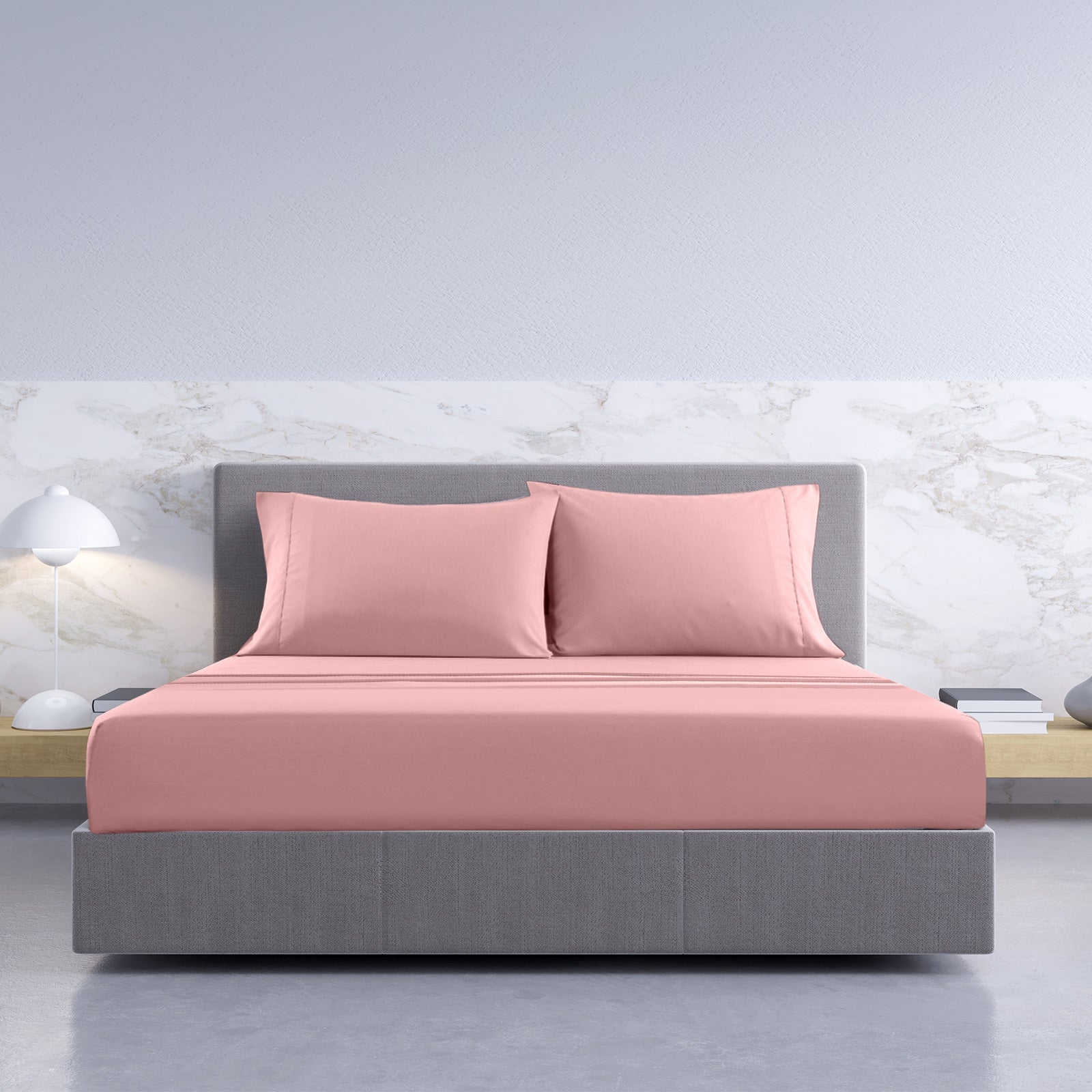 Royal Comfort 1000TC Hotel Grade Bamboo Cotton Sheets Pillowcases Set Ultrasoft - Queen - Blush-Bed Sheets-PEROZ Accessories