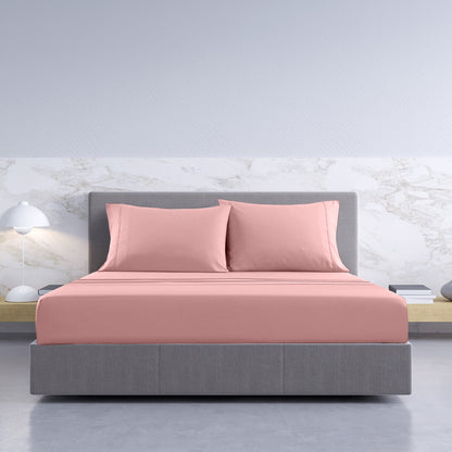 Royal Comfort 1000TC Hotel Grade Bamboo Cotton Sheets Pillowcases Set Ultrasoft - Queen - Blush-Bed Sheets-PEROZ Accessories