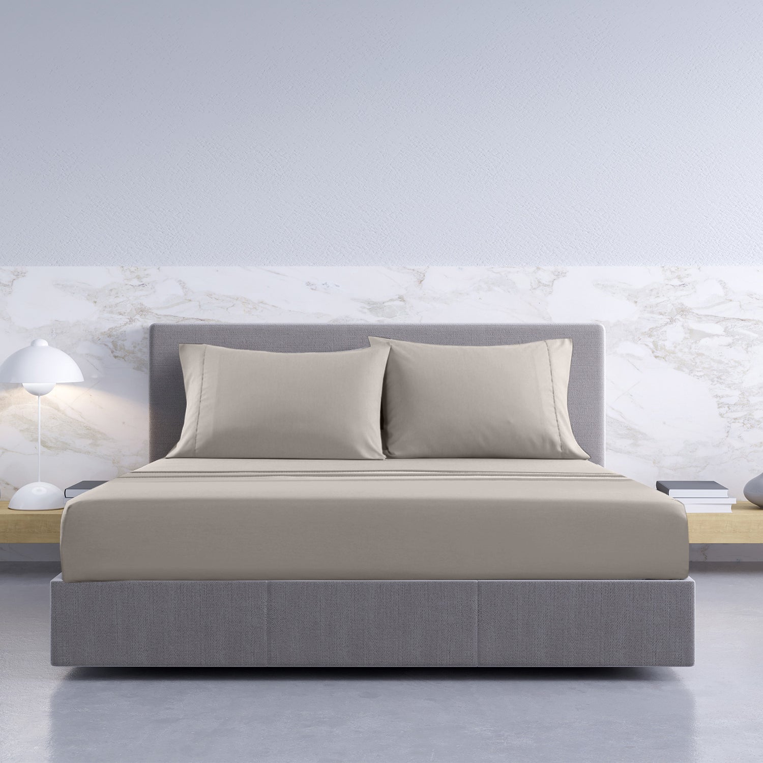 Royal Comfort 1000TC Hotel Grade Bamboo Cotton Sheets Pillowcases Set Ultrasoft - King - Dove-Bed Sheets-PEROZ Accessories