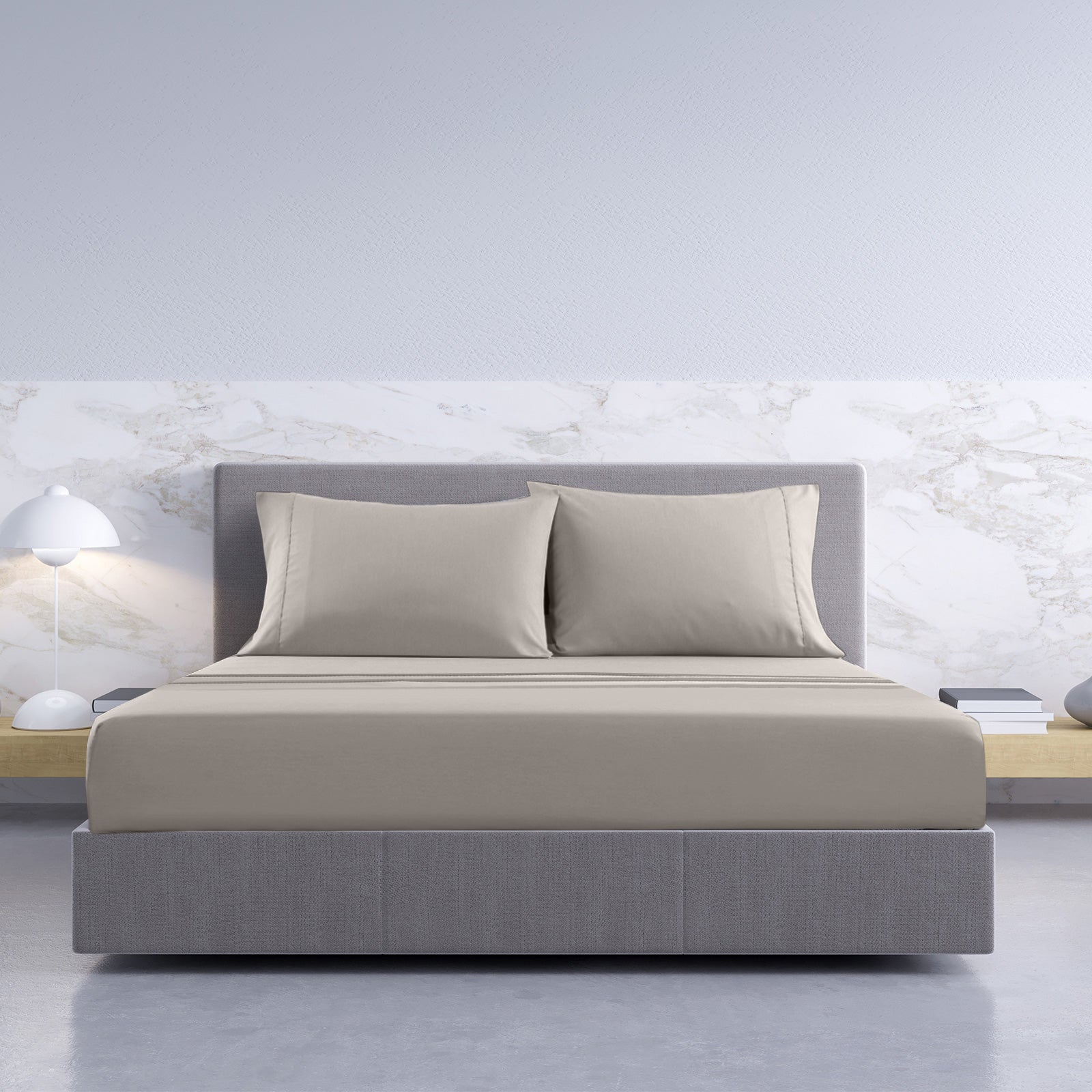 Royal Comfort 1000TC Hotel Grade Bamboo Cotton Sheets Pillowcases Set Ultrasoft - King - Dove-Bed Sheets-PEROZ Accessories