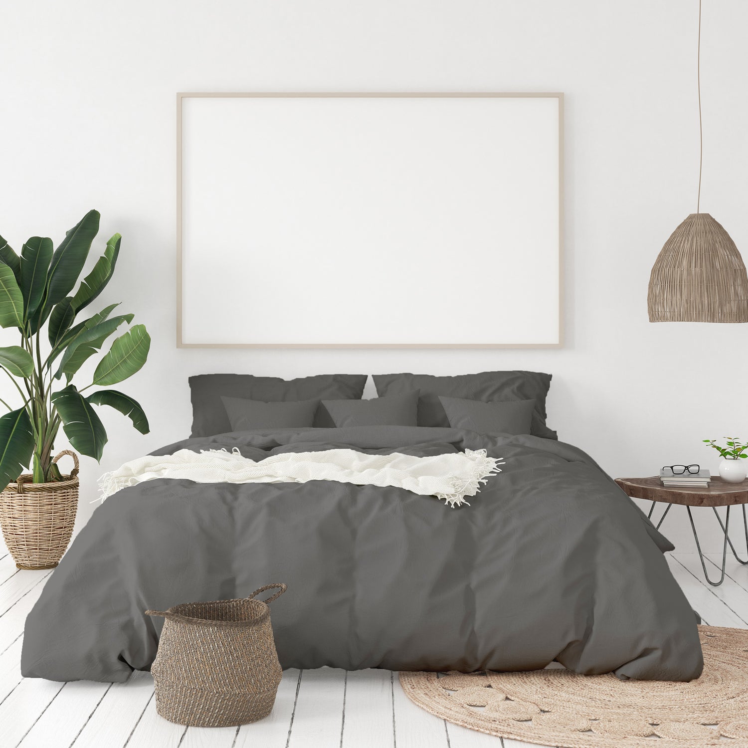 Balmain 1000 Thread Count Hotel Grade Bamboo Cotton Quilt Cover Pillowcases Set - Queen - Pewter-Quilt Covers-PEROZ Accessories