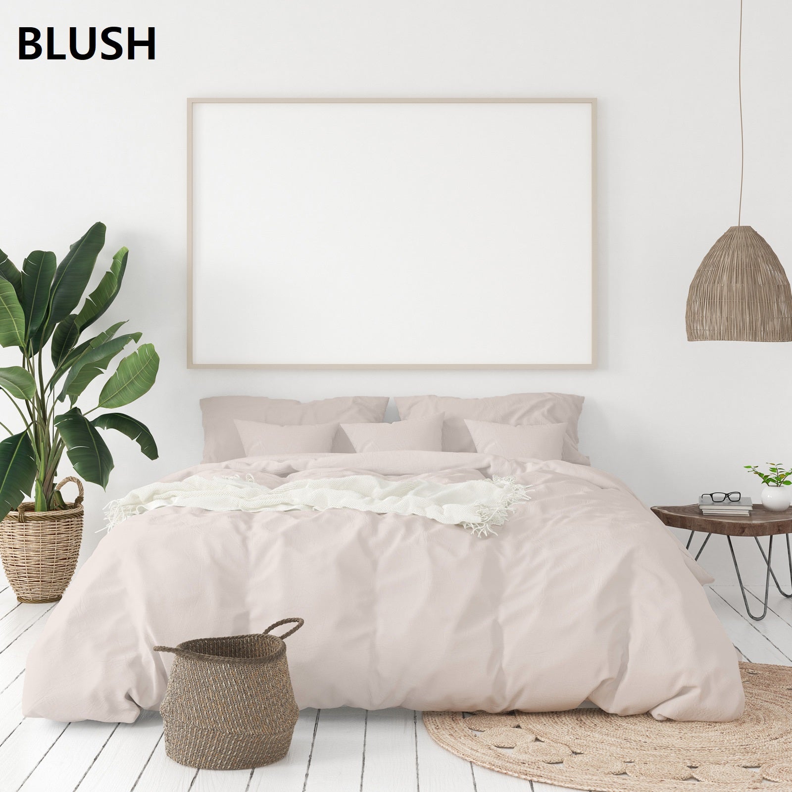 Balmain 1000 Thread Count Hotel Grade Bamboo Cotton Quilt Cover Pillowcases Set - Queen - Blush-Quilt Covers-PEROZ Accessories