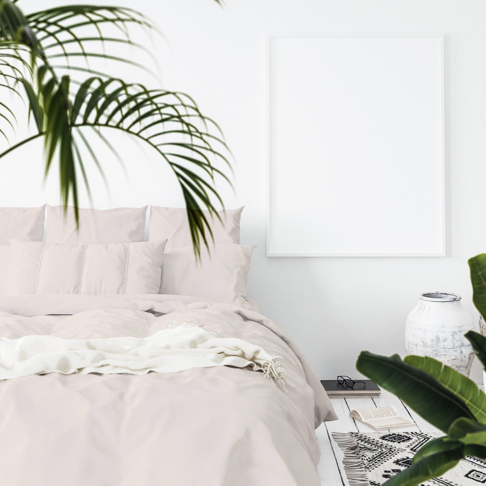 Balmain 1000 Thread Count Hotel Grade Bamboo Cotton Quilt Cover Pillowcases Set - Queen - Blush-Quilt Covers-PEROZ Accessories