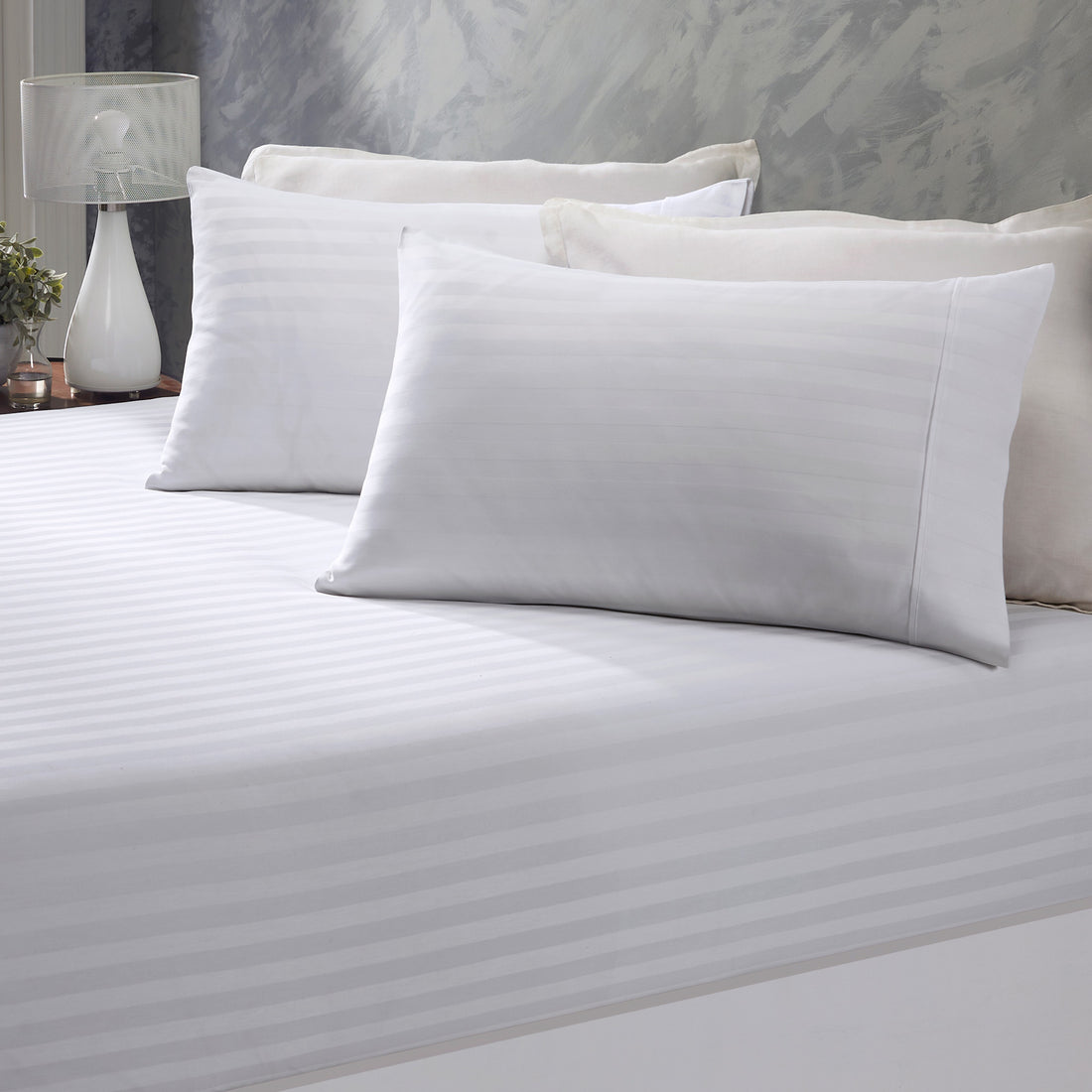 Royal Comfort 1200 Thread Count Damask Cotton Blend 3 Piece Combo Sheet Set - Double - White-Bed Sheets-PEROZ Accessories