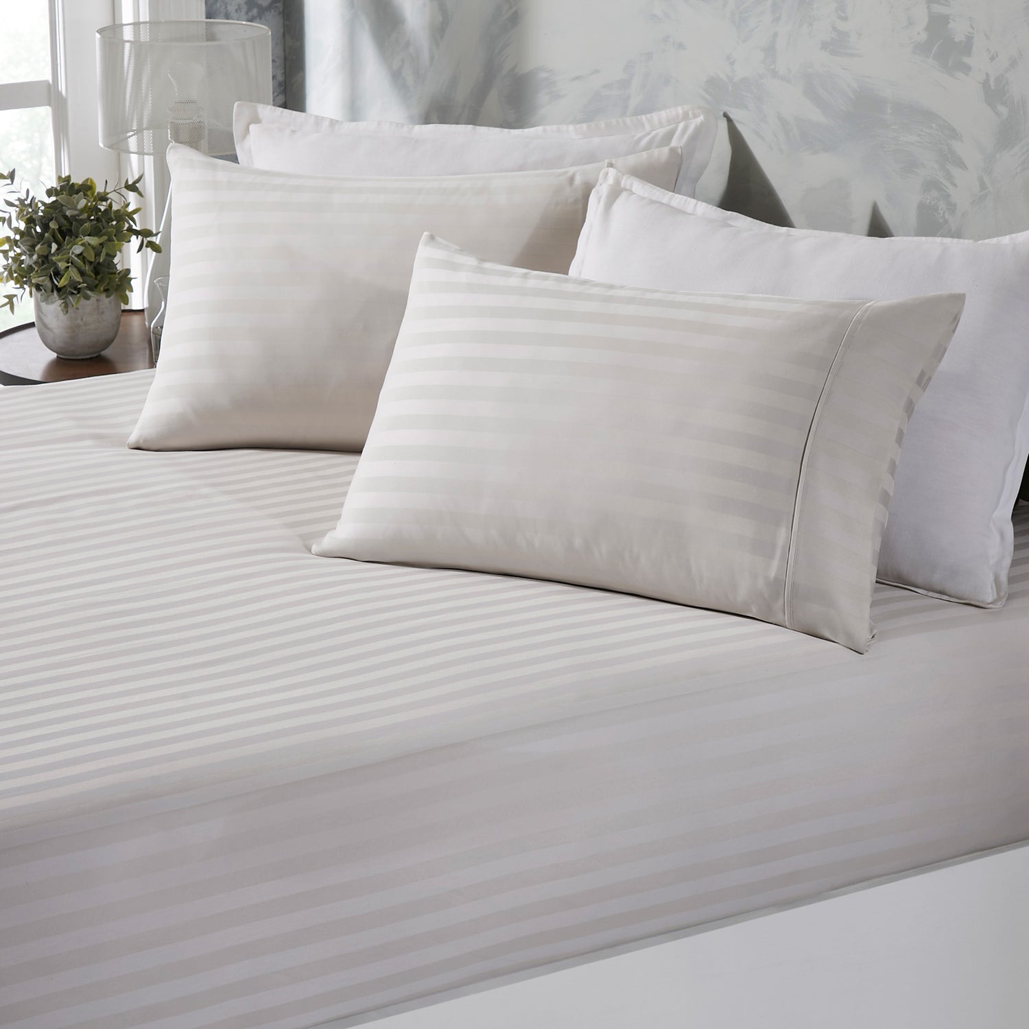 Royal Comfort 1200 Thread Count Damask Cotton Blend 3 Piece Combo Sheet Set - King - Silver-Bed Sheets-PEROZ Accessories