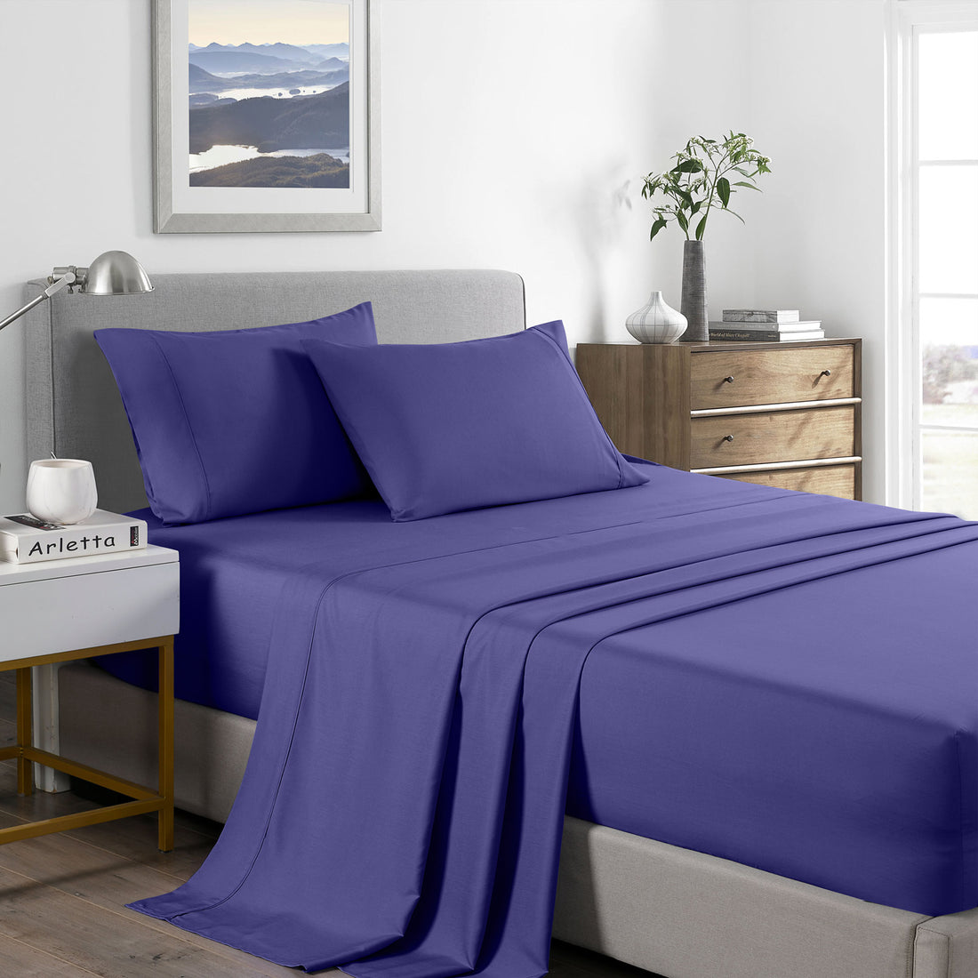 Royal Comfort 2000 Thread Count Bamboo Cooling Sheet Set Ultra Soft Bedding - King - Royal Blue-Home &amp; Garden &gt; Bedding-PEROZ Accessories