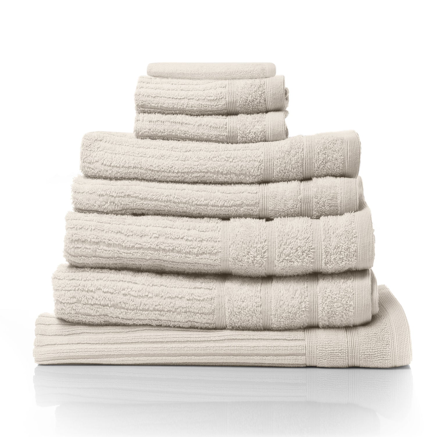 Royal Comfort Eden Egyptian Cotton 600GSM 8 Piece Luxury Bath Towels Set - Beige-Towels-PEROZ Accessories