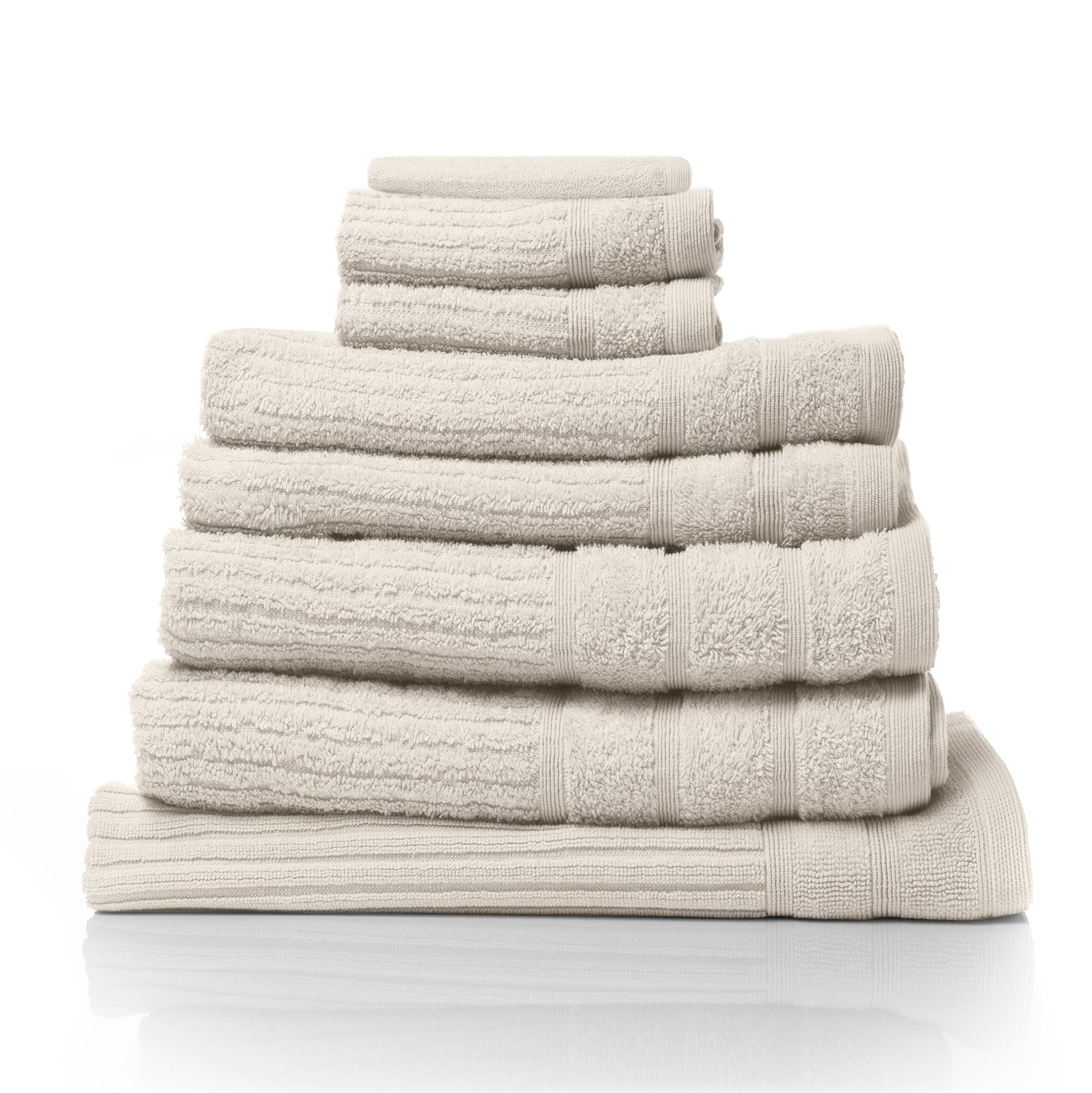 Royal Comfort Eden Egyptian Cotton 600GSM 8 Piece Luxury Bath Towels Set - Beige-Towels-PEROZ Accessories
