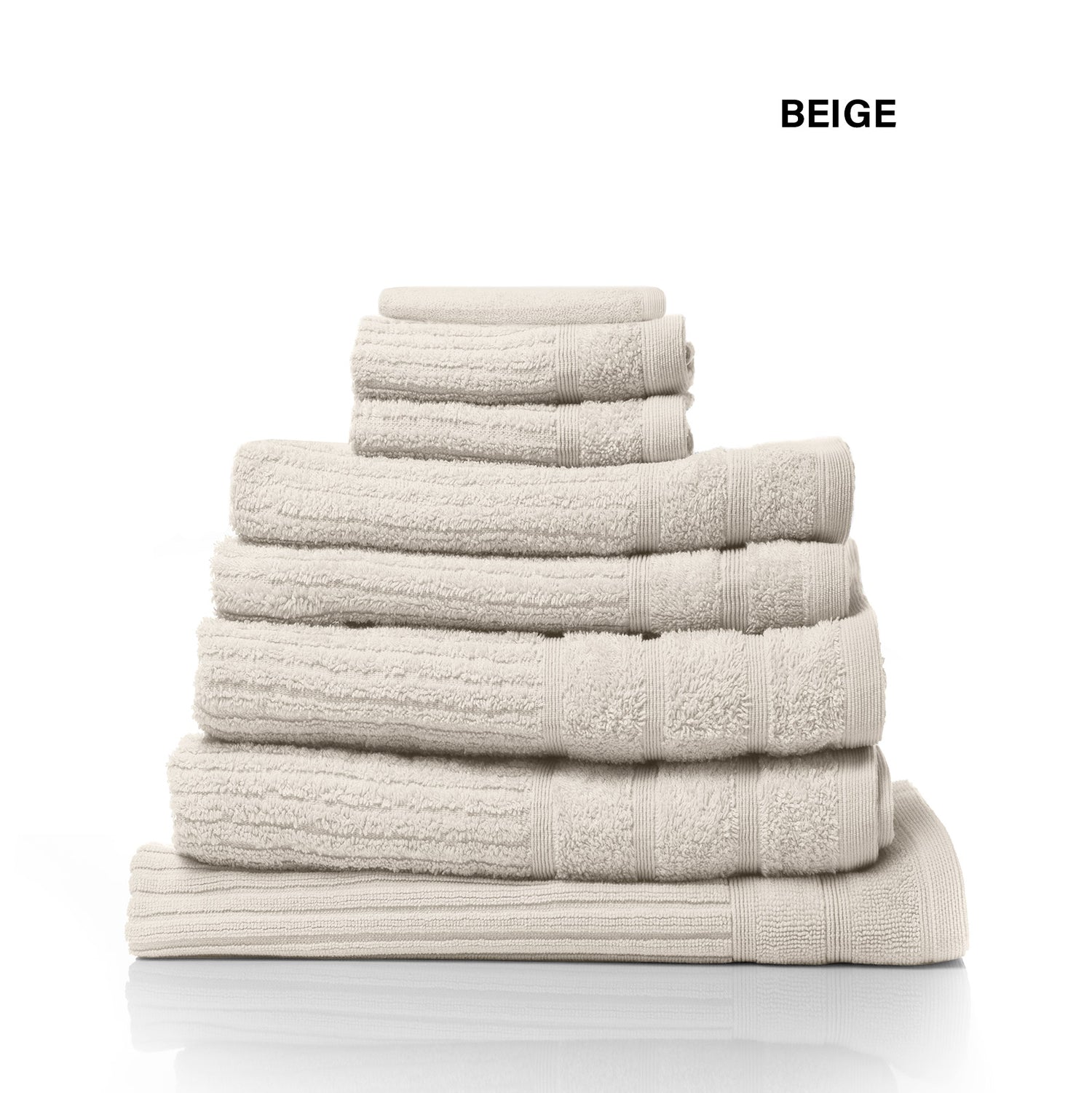 Royal Comfort Eden Egyptian Cotton 600GSM 8 Piece Luxury Bath Towels Set - Beige-Towels-PEROZ Accessories