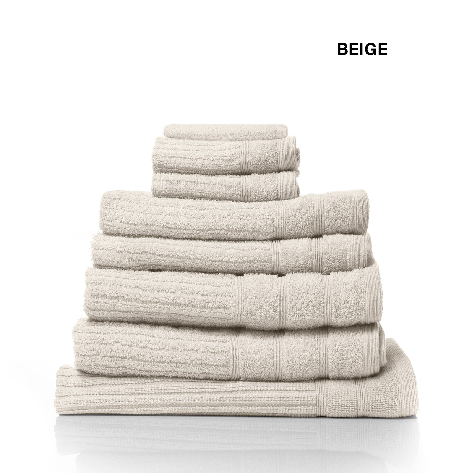 Royal Comfort Eden Egyptian Cotton 600GSM 8 Piece Luxury Bath Towels Set - Beige-Towels-PEROZ Accessories