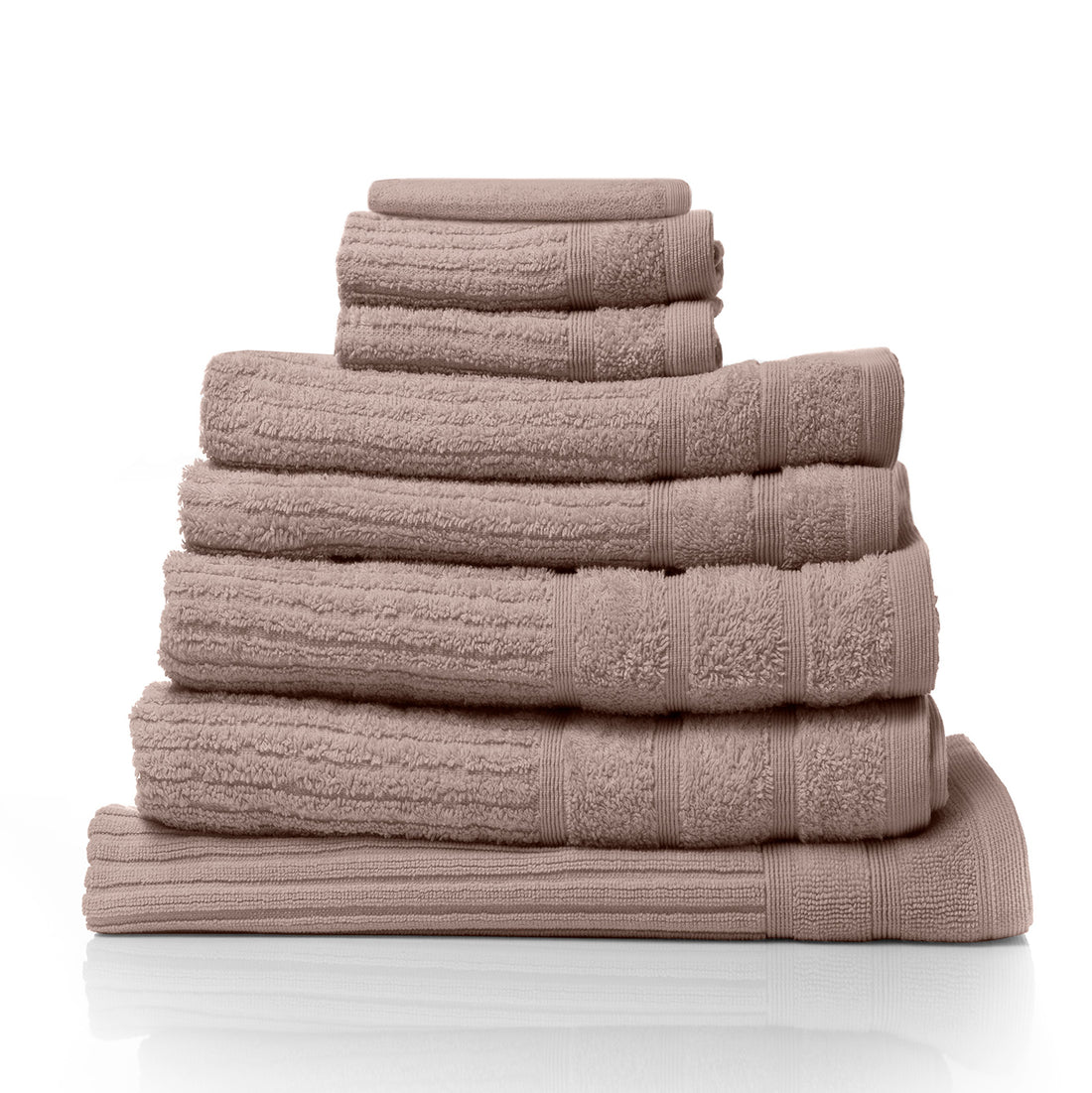 Royal Comfort Eden Egyptian Cotton 600GSM 8 Piece Luxury Bath Towels Set - Rose-Towels-PEROZ Accessories