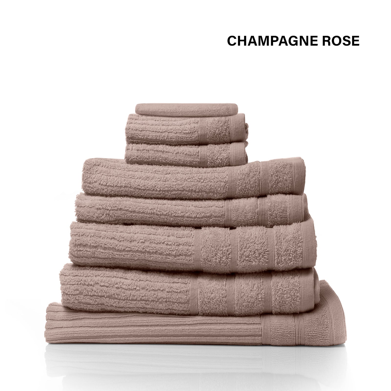 Royal Comfort Eden Egyptian Cotton 600GSM 8 Piece Luxury Bath Towels Set - Rose-Towels-PEROZ Accessories