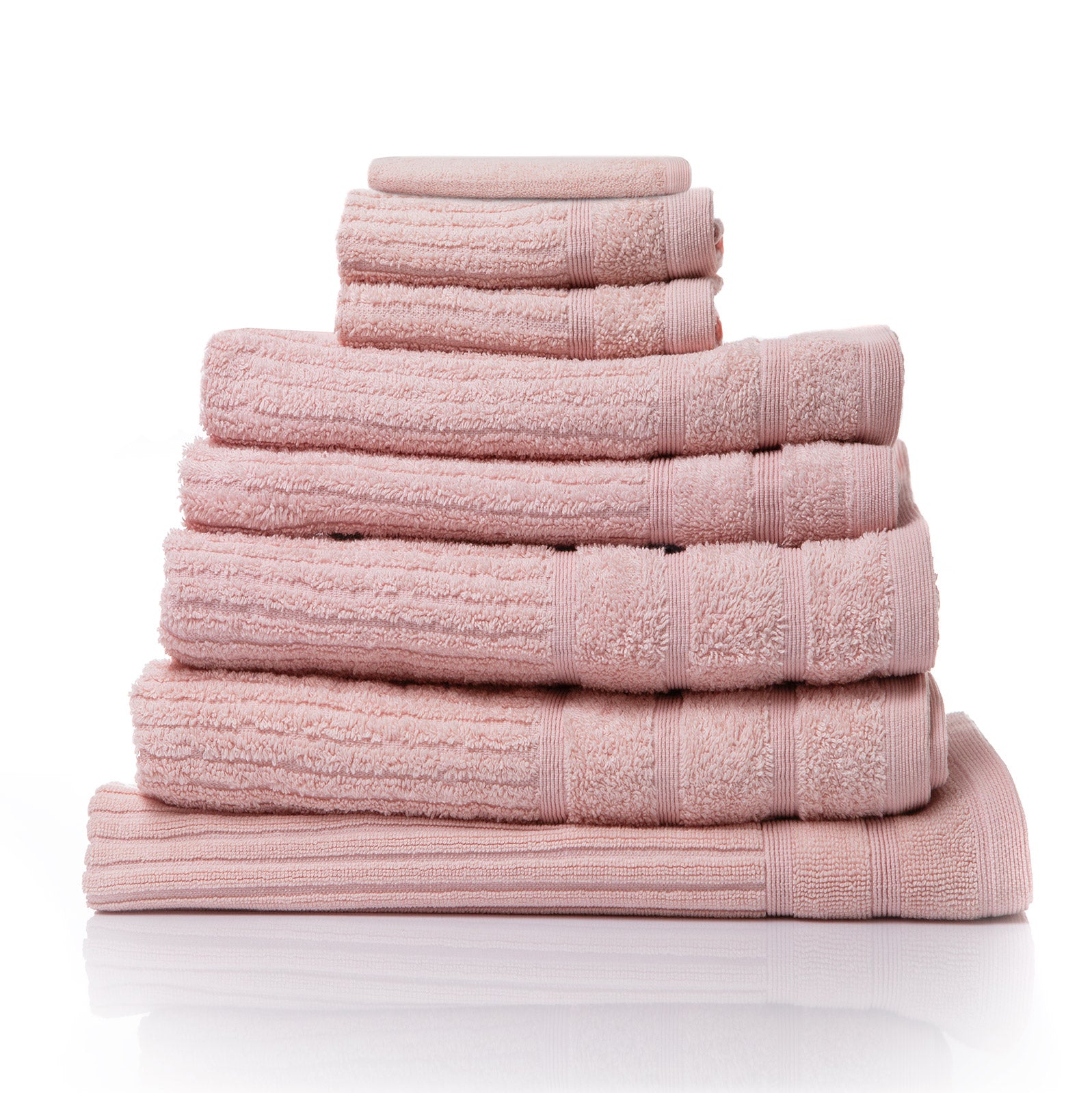Royal Comfort Eden Egyptian Cotton 600GSM 8 Piece Luxury Bath Towels Set - Blush-Towels-PEROZ Accessories