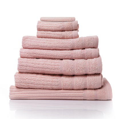 Royal Comfort Eden Egyptian Cotton 600GSM 8 Piece Luxury Bath Towels Set - Blush-Towels-PEROZ Accessories