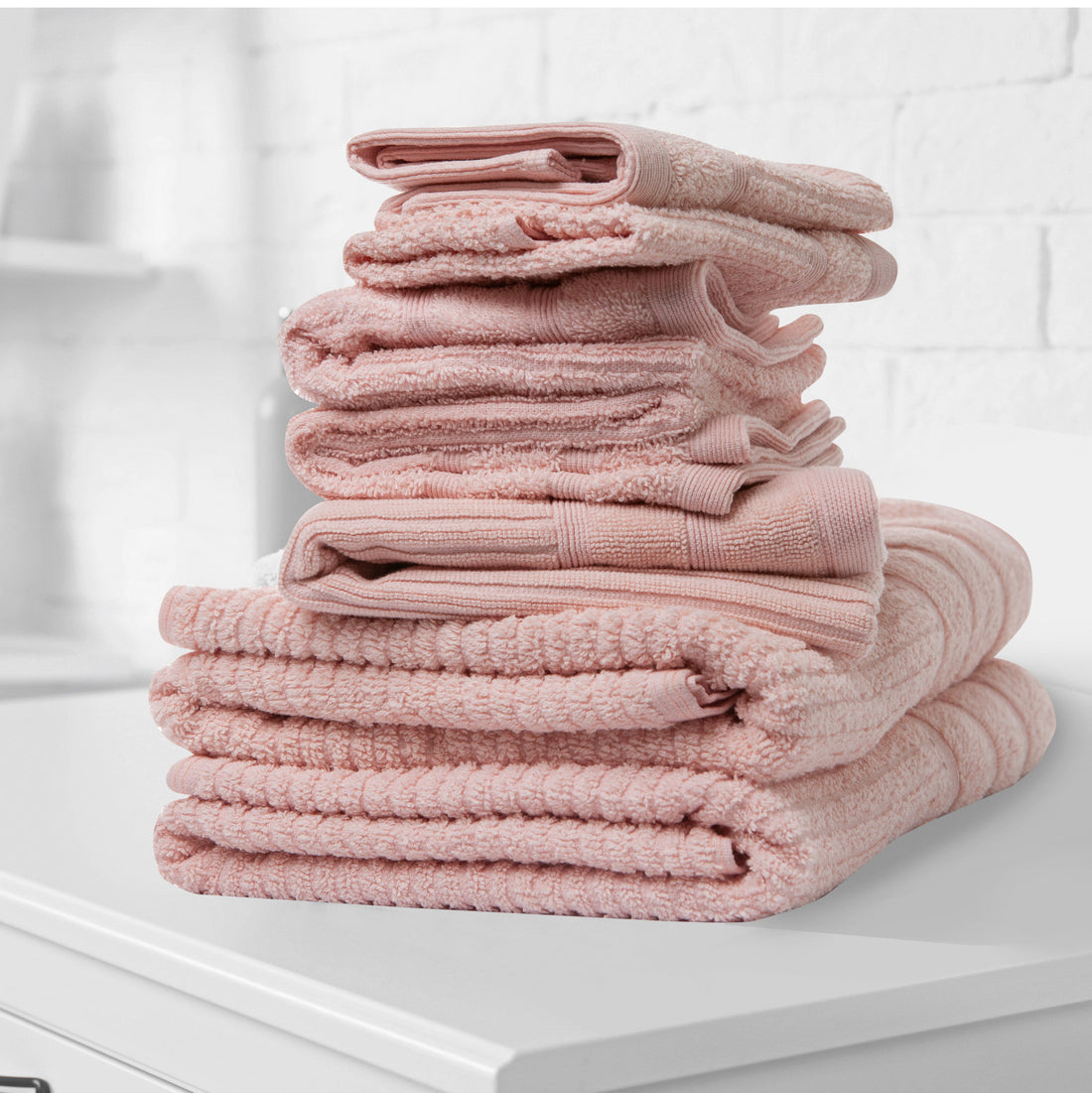 Royal Comfort Eden Egyptian Cotton 600GSM 8 Piece Luxury Bath Towels Set - Blush-Towels-PEROZ Accessories
