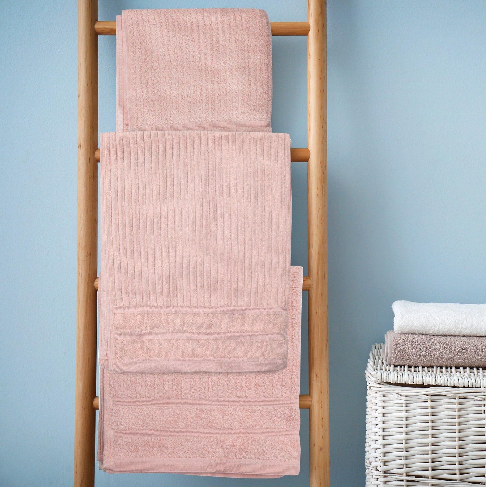 Royal Comfort Eden Egyptian Cotton 600GSM 8 Piece Luxury Bath Towels Set - Blush-Towels-PEROZ Accessories